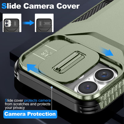 iPhone 16 Plus Phone Case with Sliding Camshield | Military-Grade TPU & PC Protective Anti-Scratch Anti-Skid Cover, Durable Shockproof Design