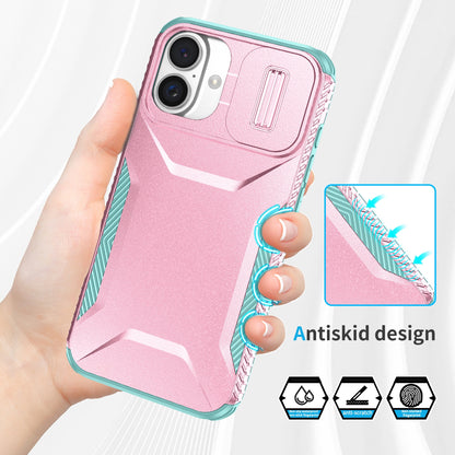 iPhone 16 Plus Phone Case with Sliding Camshield | Military-Grade TPU & PC Protective Anti-Scratch Anti-Skid Cover, Durable Shockproof Design