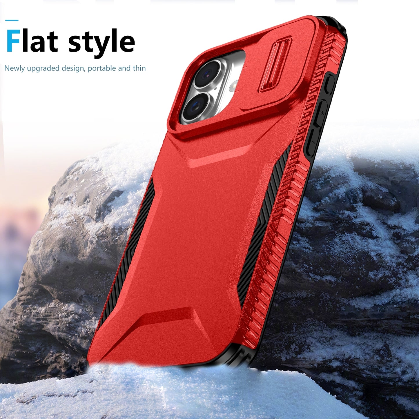 iPhone 16 Plus Phone Case with Sliding Camshield | Military-Grade TPU & PC Protective Anti-Scratch Anti-Skid Cover, Durable Shockproof Design