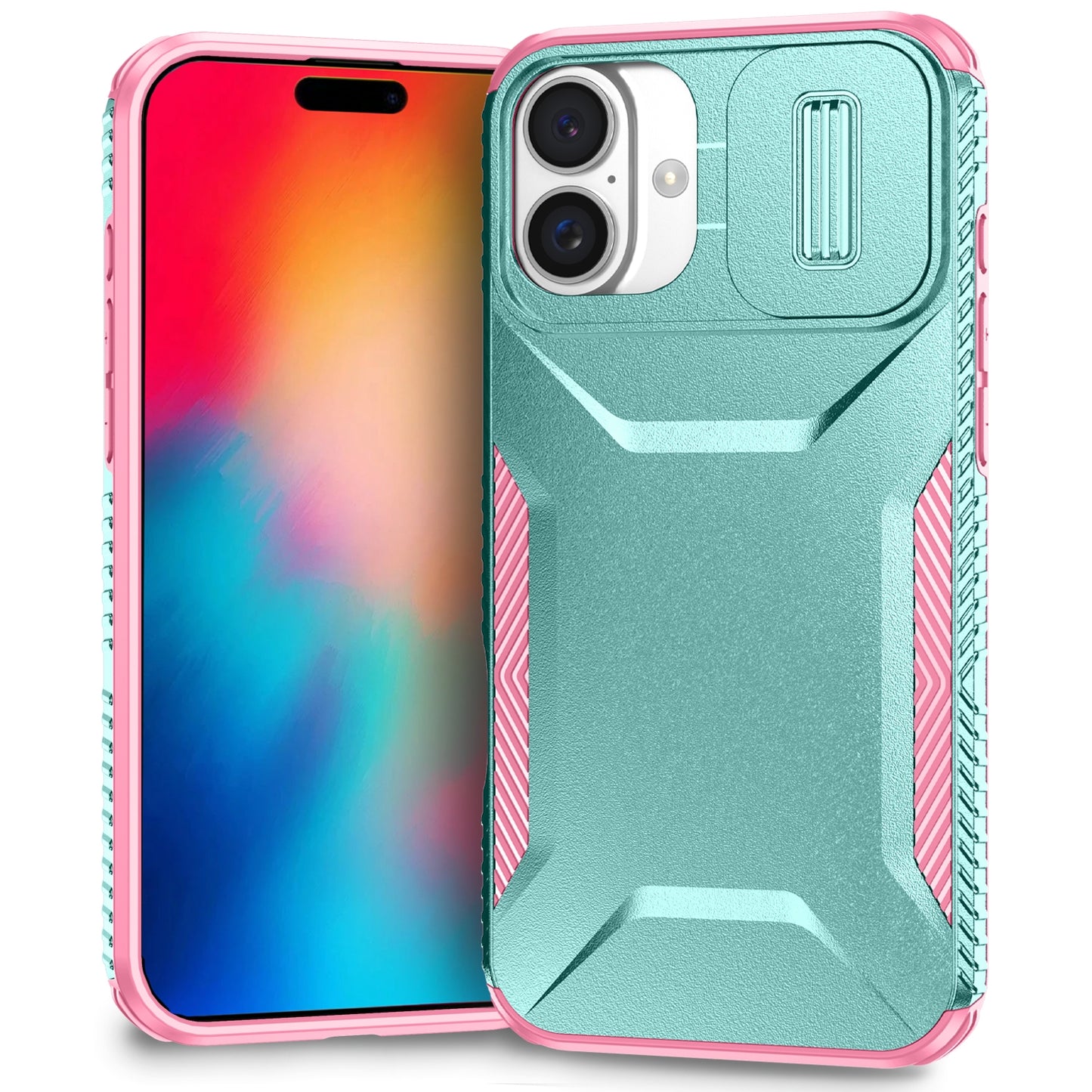 iPhone 16 Plus Phone Case with Sliding Camshield | Military-Grade TPU & PC Protective Anti-Scratch Anti-Skid Cover, Durable Shockproof Design