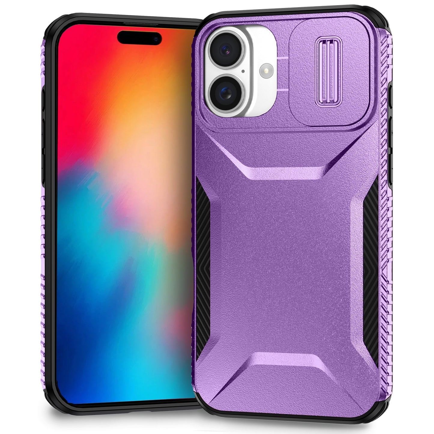 iPhone 16 Plus Phone Case with Sliding Camshield | Military-Grade TPU & PC Protective Anti-Scratch Anti-Skid Cover, Durable Shockproof Design