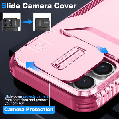 iPhone 16 Pro Max Phone Case with Sliding Camshield | Military-Grade TPU & PC Protective Anti-Scratch Anti-Skid Cover, Durable Shockproof Design