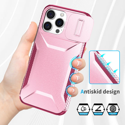 iPhone 16 Pro Max Phone Case with Sliding Camshield | Military-Grade TPU & PC Protective Anti-Scratch Anti-Skid Cover, Durable Shockproof Design