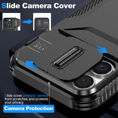 iPhone 16 Pro Max Phone Case with Sliding Camshield | Military-Grade TPU & PC Protective Anti-Scratch Anti-Skid Cover, Durable Shockproof Design
