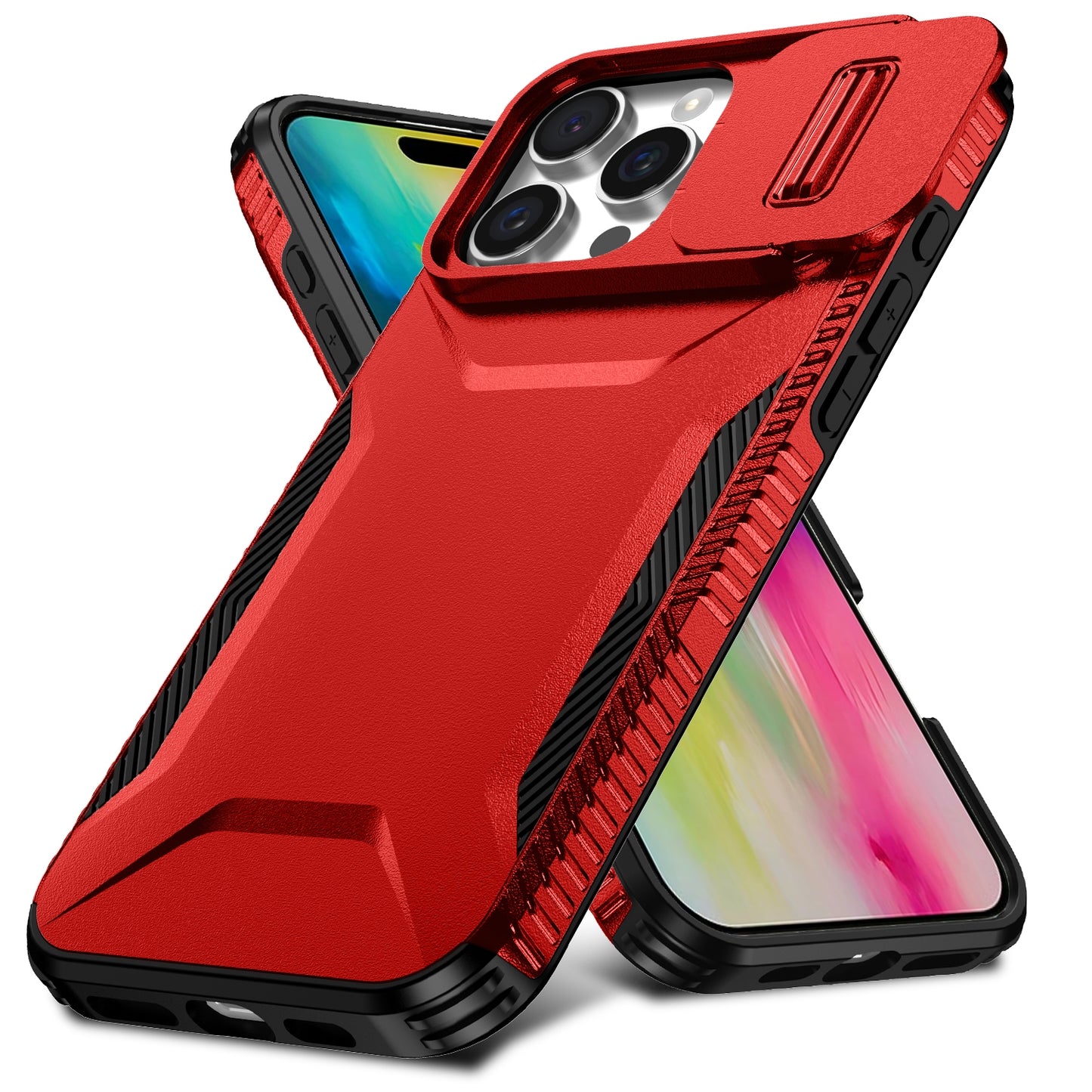 iPhone 16 Pro Max Phone Case with Sliding Camshield | Military-Grade TPU & PC Protective Anti-Scratch Anti-Skid Cover, Durable Shockproof Design