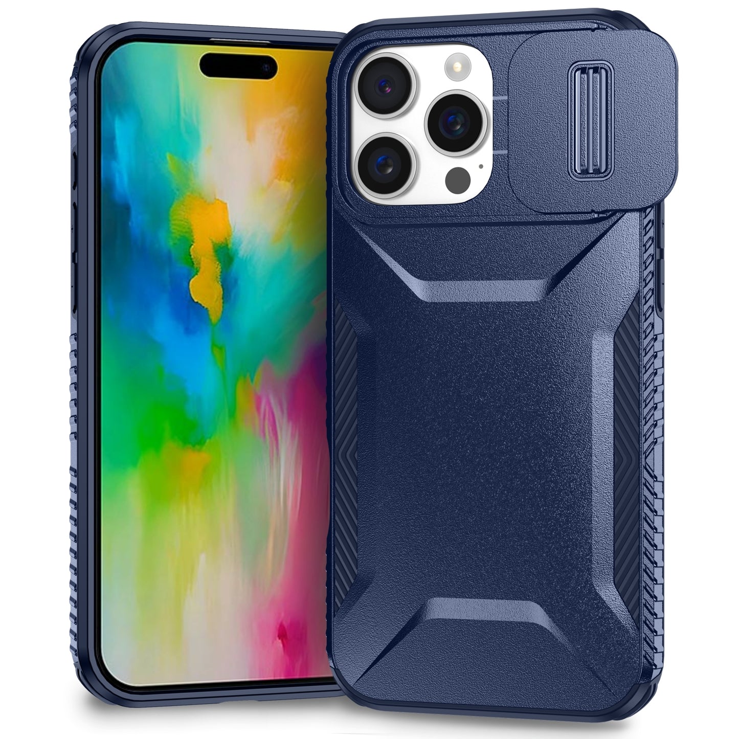 iPhone 16 Pro Max Phone Case with Sliding Camshield | Military-Grade TPU & PC Protective Anti-Scratch Anti-Skid Cover, Durable Shockproof Design