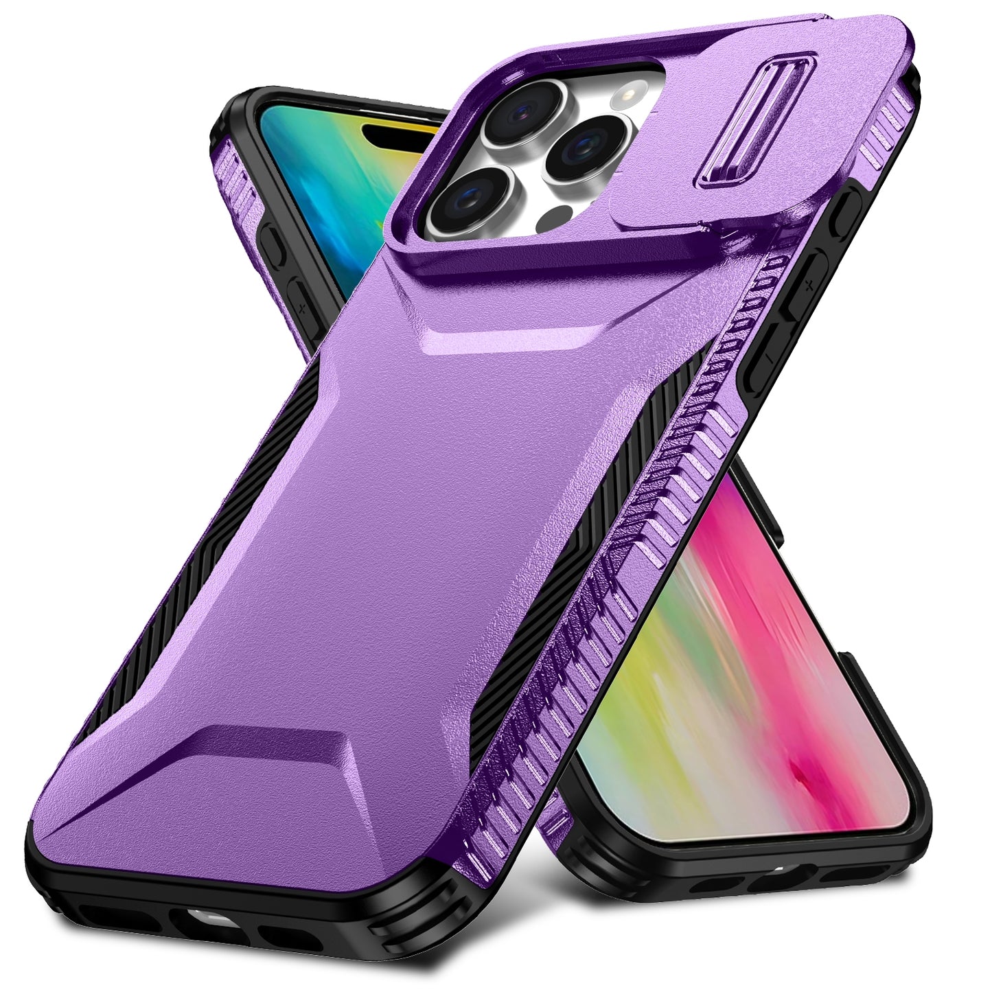 iPhone 16 Pro Max Phone Case with Sliding Camshield | Military-Grade TPU & PC Protective Anti-Scratch Anti-Skid Cover, Durable Shockproof Design
