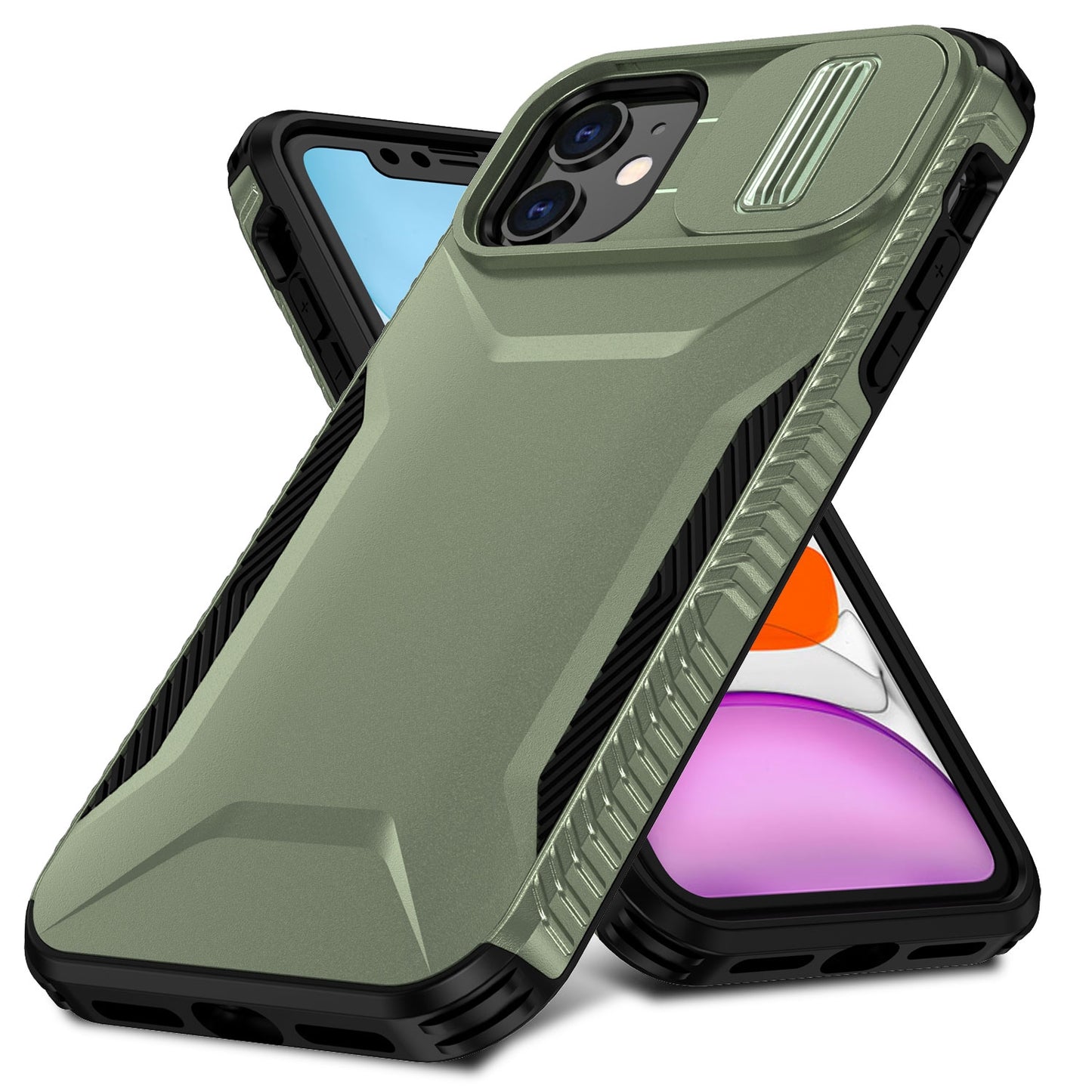 iPhone 11 Phone Case with Sliding Camshield | Military-Grade TPU & PC Protective Anti-Scratch Anti-Skid Cover, Durable Shockproof Design