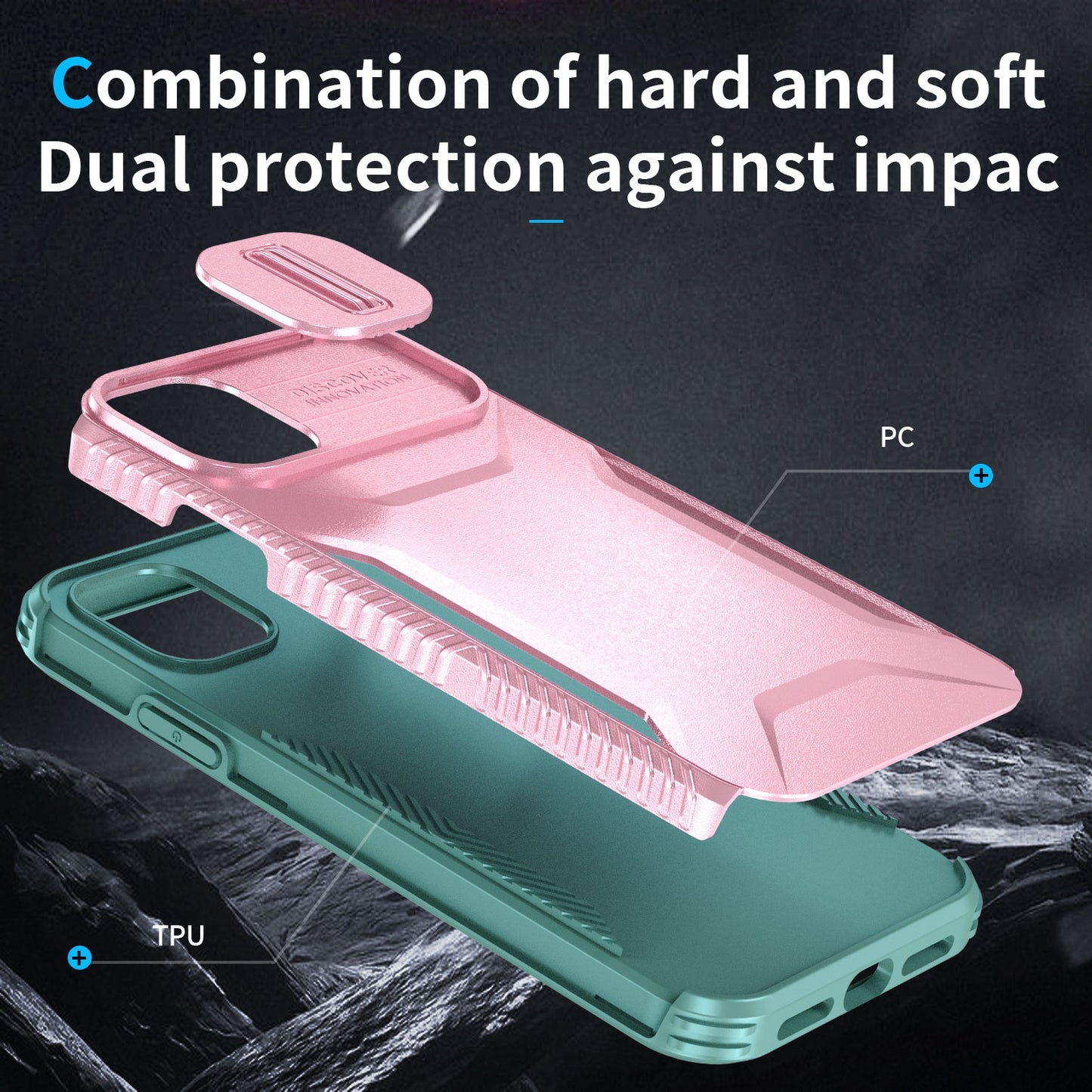 iPhone 11 Phone Case with Sliding Camshield | Military-Grade TPU & PC Protective Anti-Scratch Anti-Skid Cover, Durable Shockproof Design