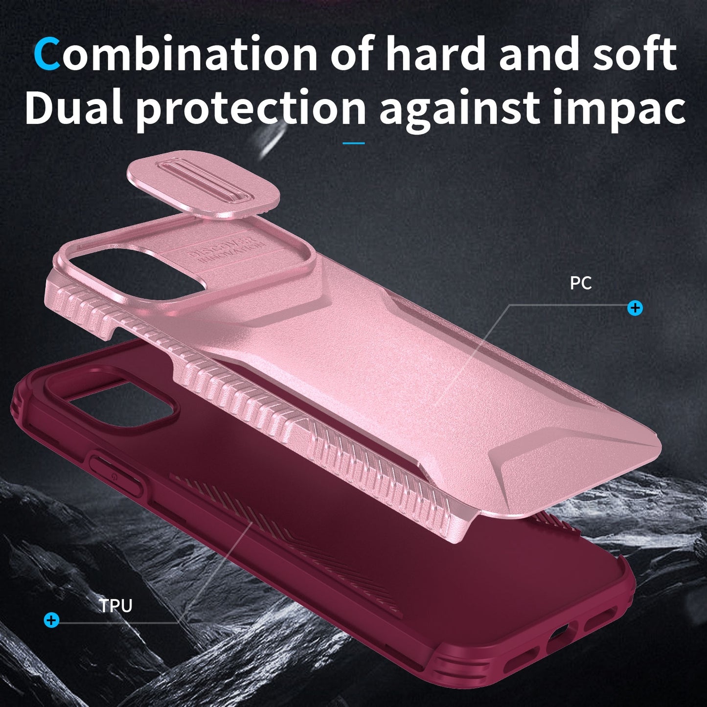 iPhone 11 Phone Case with Sliding Camshield | Military-Grade TPU & PC Protective Anti-Scratch Anti-Skid Cover, Durable Shockproof Design