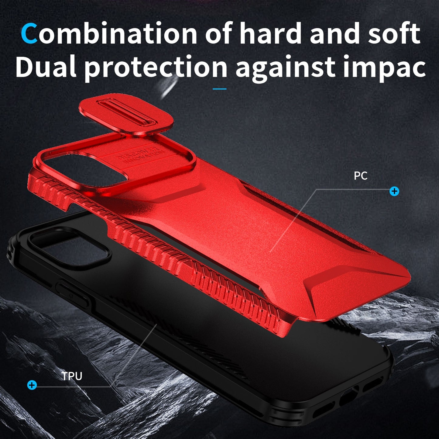 iPhone 11 Phone Case with Sliding Camshield | Military-Grade TPU & PC Protective Anti-Scratch Anti-Skid Cover, Durable Shockproof Design
