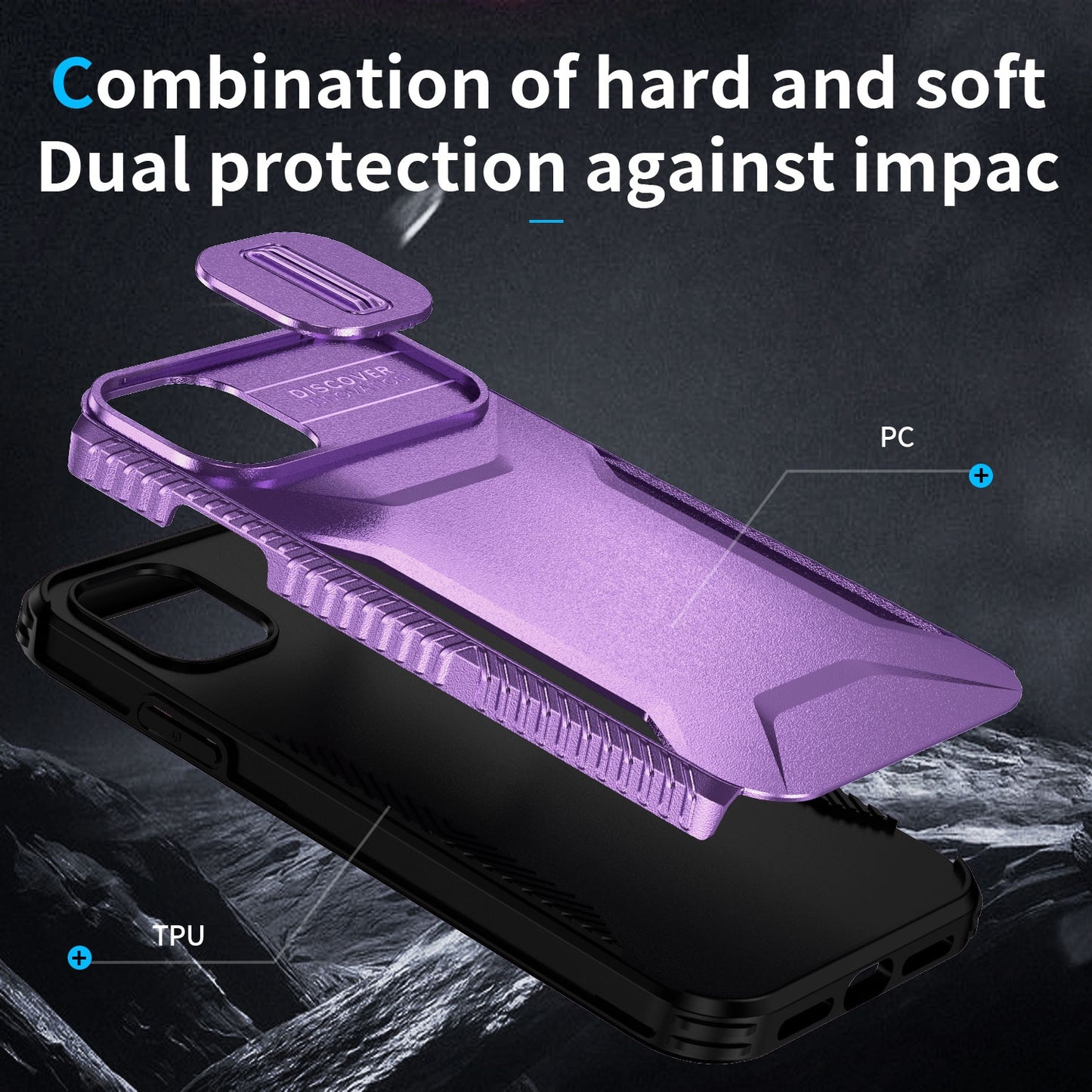 iPhone 11 Phone Case with Sliding Camshield | Military-Grade TPU & PC Protective Anti-Scratch Anti-Skid Cover, Durable Shockproof Design