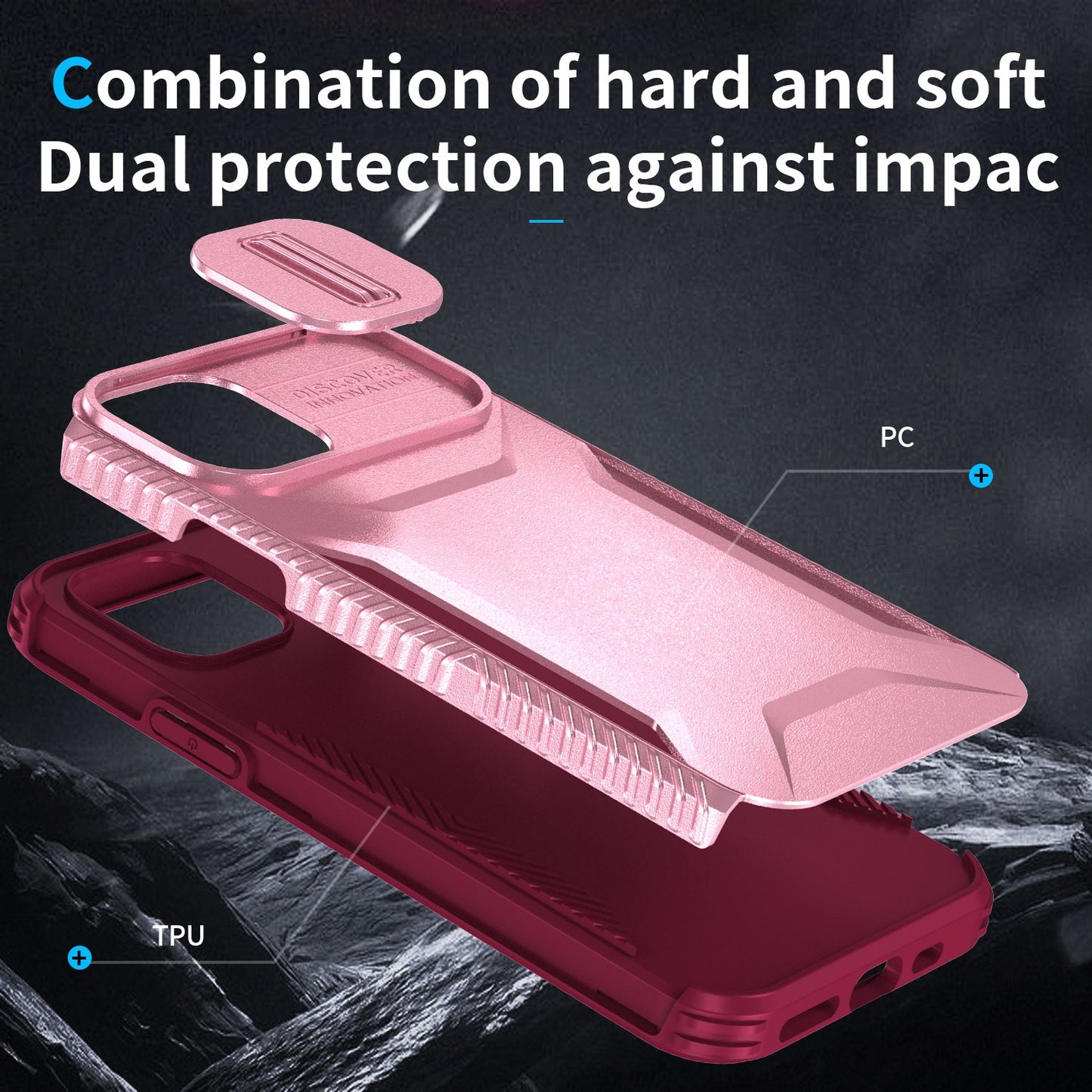 iPhone 11 Pro Phone Case with Sliding Camshield | Military-Grade TPU & PC Protective Anti-Scratch Anti-Skid Cover, Durable Shockproof Design