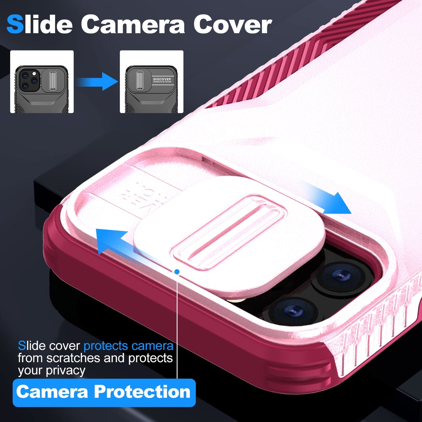 iPhone 11 Pro Phone Case with Sliding Camshield | Military-Grade TPU & PC Protective Anti-Scratch Anti-Skid Cover, Durable Shockproof Design