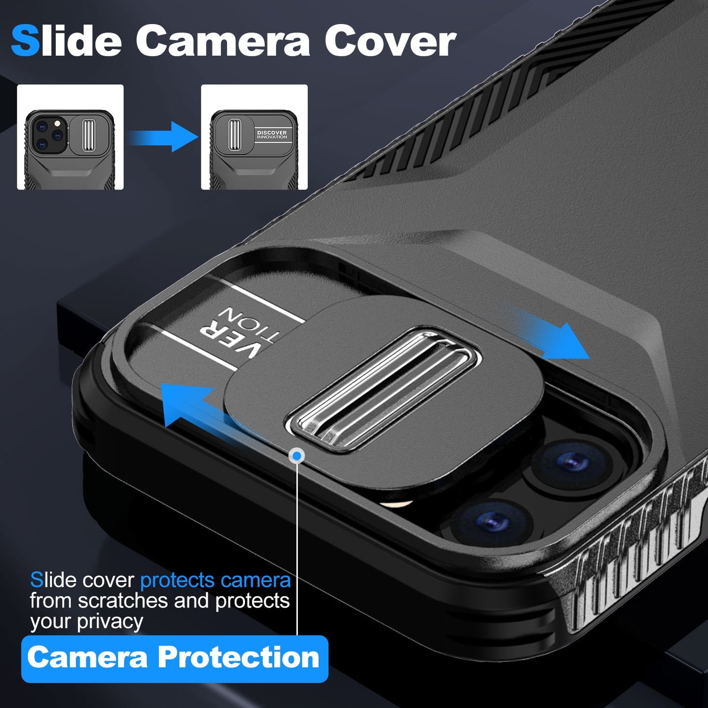 iPhone 11 Pro Phone Case with Sliding Camshield | Military-Grade TPU & PC Protective Anti-Scratch Anti-Skid Cover, Durable Shockproof Design