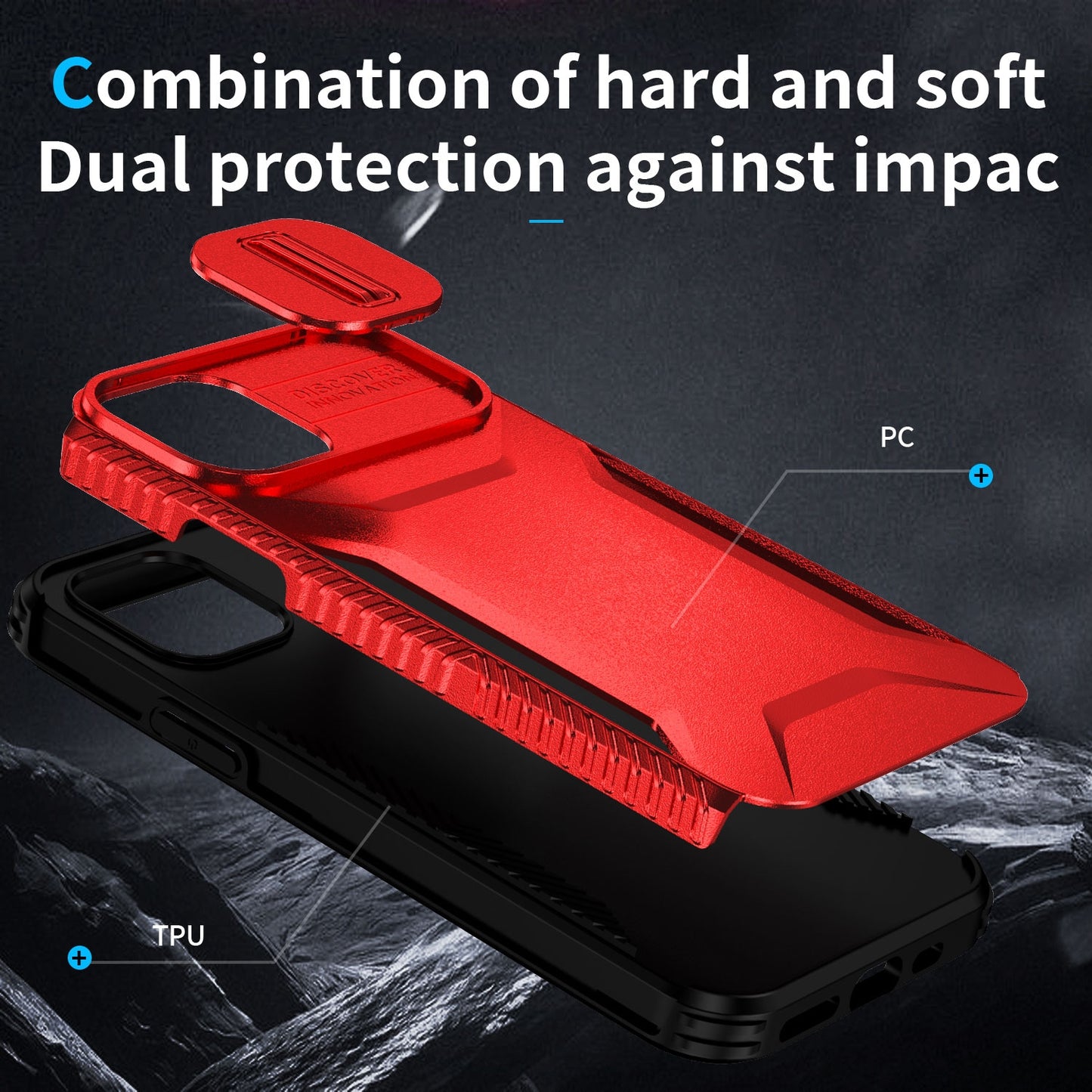 iPhone 11 Pro Phone Case with Sliding Camshield | Military-Grade TPU & PC Protective Anti-Scratch Anti-Skid Cover, Durable Shockproof Design