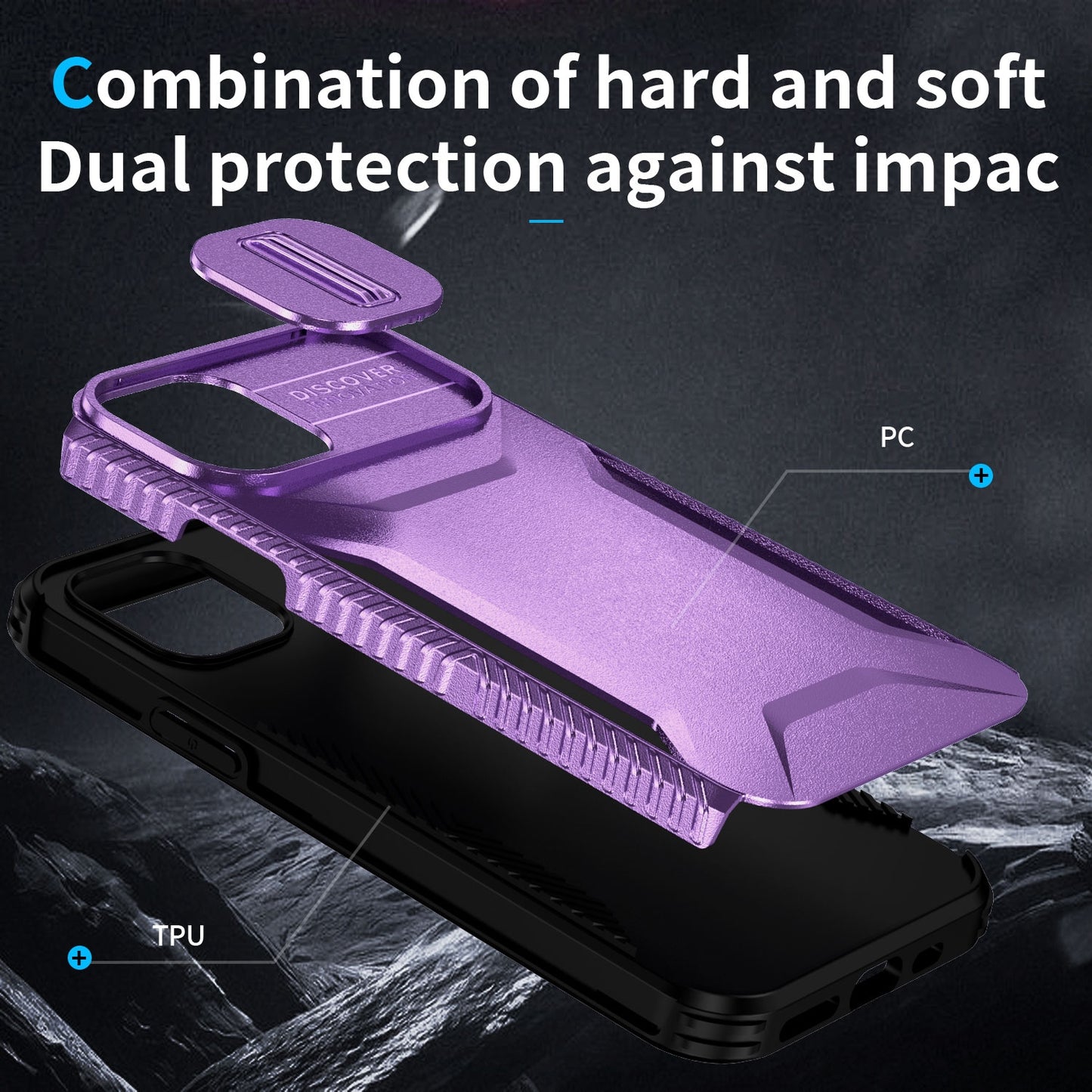 iPhone 11 Pro Phone Case with Sliding Camshield | Military-Grade TPU & PC Protective Anti-Scratch Anti-Skid Cover, Durable Shockproof Design