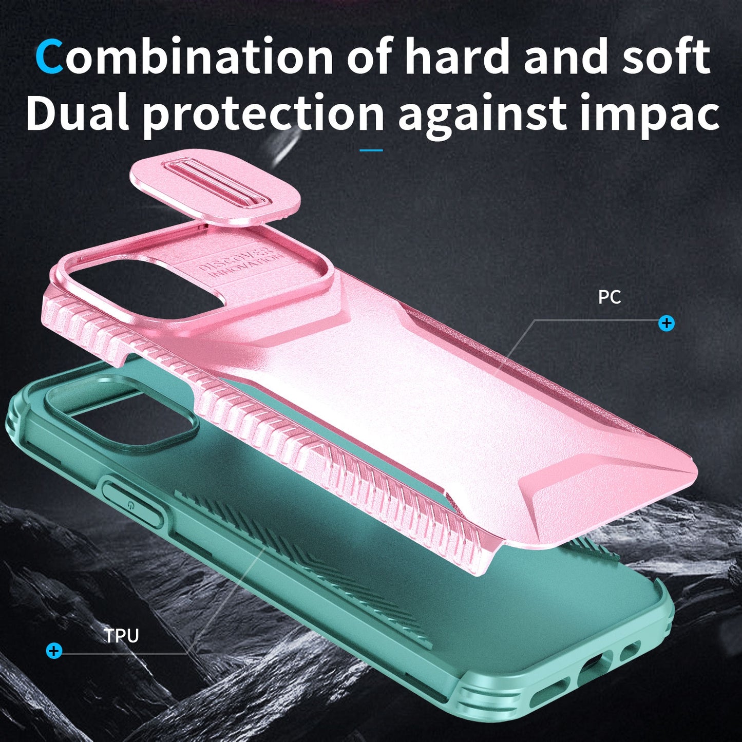 iPhone 11 Pro Max Phone Case with Sliding Camshield | Military-Grade TPU & PC Protective Anti-Scratch Anti-Skid Cover, Durable Shockproof Design
