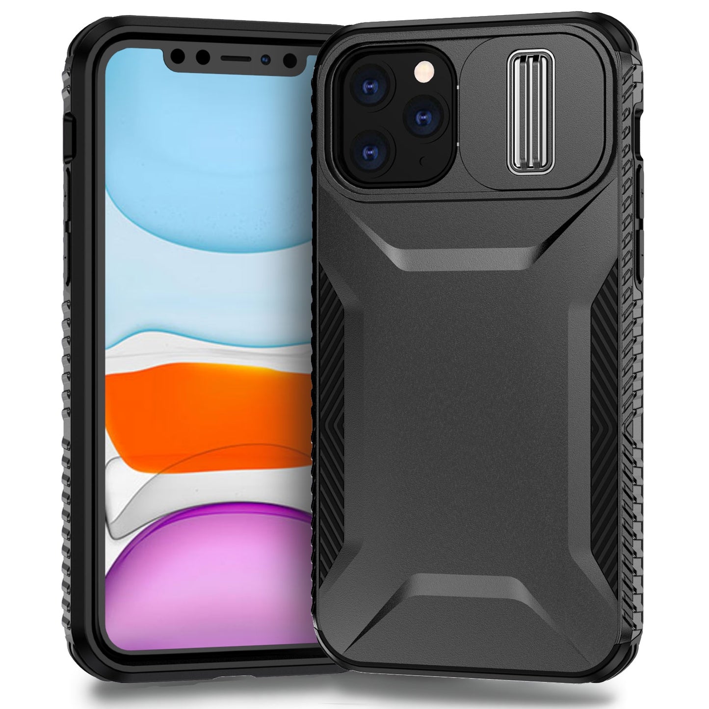 iPhone 11 Pro Max Phone Case with Sliding Camshield | Military-Grade TPU & PC Protective Anti-Scratch Anti-Skid Cover, Durable Shockproof Design