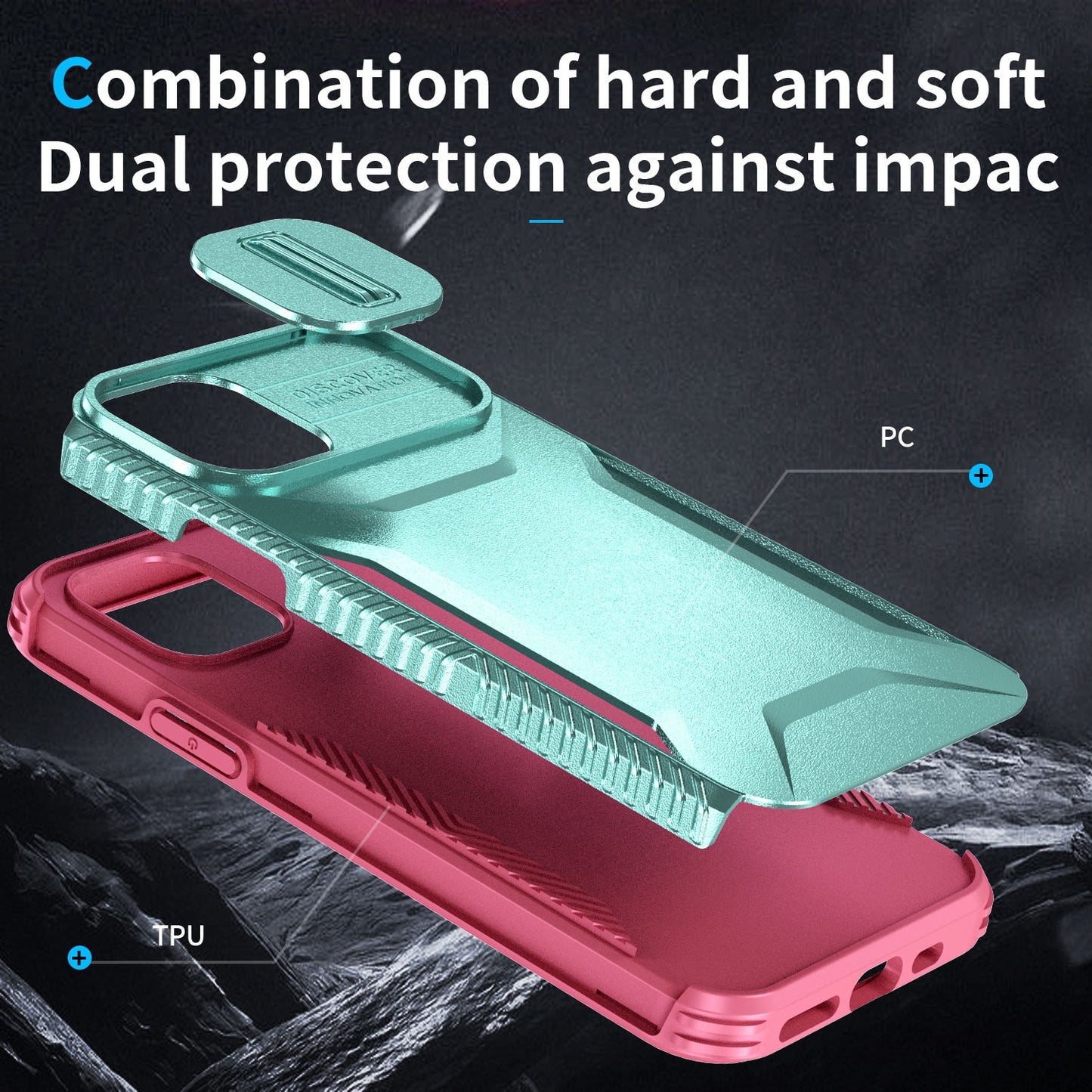 iPhone 11 Pro Max Phone Case with Sliding Camshield | Military-Grade TPU & PC Protective Anti-Scratch Anti-Skid Cover, Durable Shockproof Design