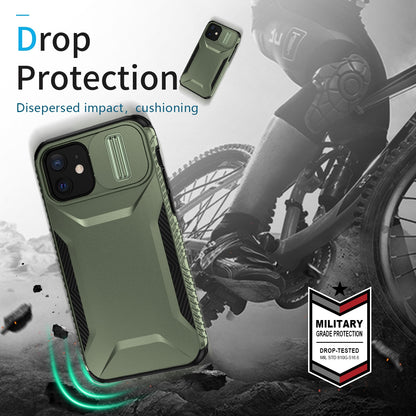 iPhone 12 Phone Case with Sliding Camshield | Military-Grade TPU & PC Protective Anti-Scratch Anti-Skid Cover, Durable Shockproof Design