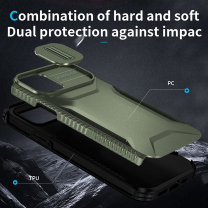 iPhone 12 Phone Case with Sliding Camshield | Military-Grade TPU & PC Protective Anti-Scratch Anti-Skid Cover, Durable Shockproof Design