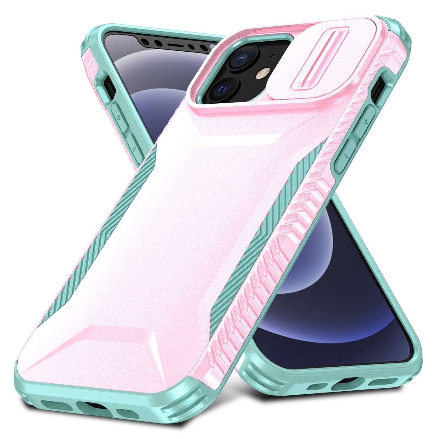 iPhone 12 Phone Case with Sliding Camshield | Military-Grade TPU & PC Protective Anti-Scratch Anti-Skid Cover, Durable Shockproof Design