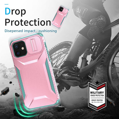 iPhone 12 Phone Case with Sliding Camshield | Military-Grade TPU & PC Protective Anti-Scratch Anti-Skid Cover, Durable Shockproof Design