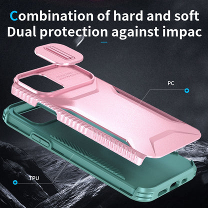iPhone 12 Phone Case with Sliding Camshield | Military-Grade TPU & PC Protective Anti-Scratch Anti-Skid Cover, Durable Shockproof Design