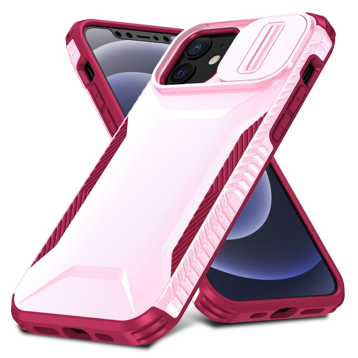 iPhone 12 Phone Case with Sliding Camshield | Military-Grade TPU & PC Protective Anti-Scratch Anti-Skid Cover, Durable Shockproof Design