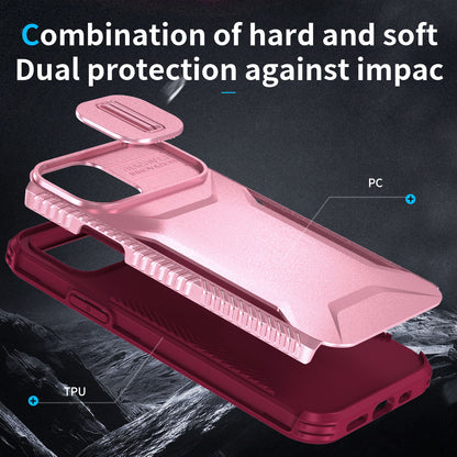 iPhone 12 Phone Case with Sliding Camshield | Military-Grade TPU & PC Protective Anti-Scratch Anti-Skid Cover, Durable Shockproof Design