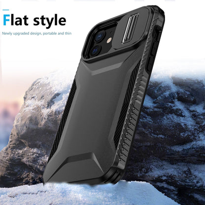 iPhone 12 Phone Case with Sliding Camshield | Military-Grade TPU & PC Protective Anti-Scratch Anti-Skid Cover, Durable Shockproof Design