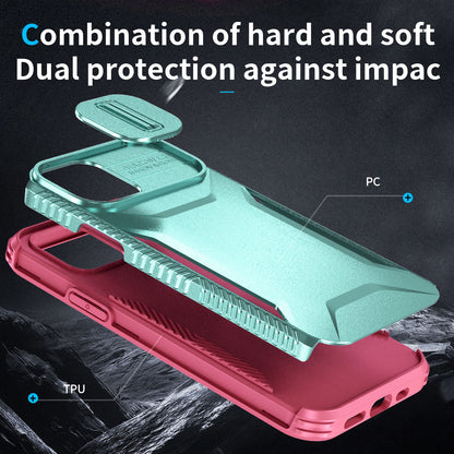 iPhone 12 Phone Case with Sliding Camshield | Military-Grade TPU & PC Protective Anti-Scratch Anti-Skid Cover, Durable Shockproof Design