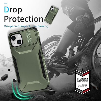 iPhone 14 Phone Case with Sliding Camshield | Military-Grade TPU & PC Protective Anti-Scratch Anti-Skid Cover, Durable Shockproof Design