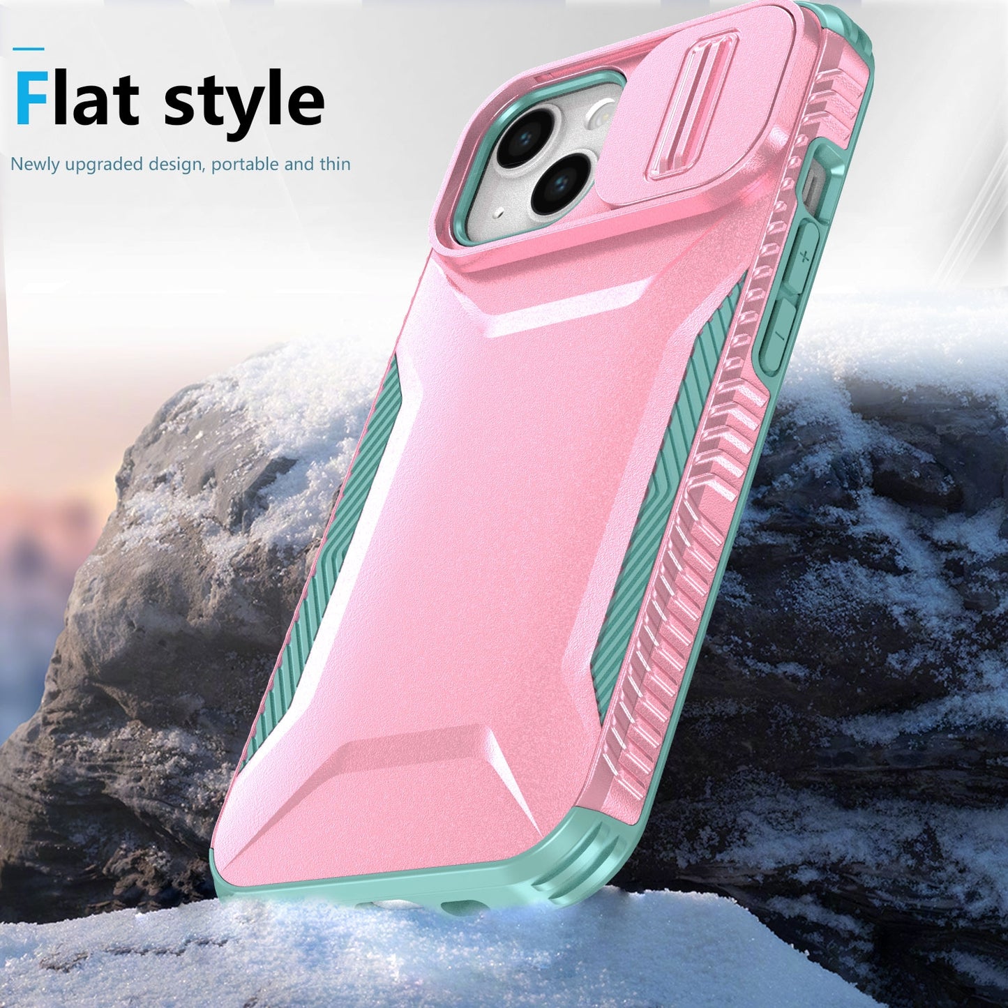 iPhone 13 Phone Case with Sliding Camshield | Military-Grade TPU & PC Protective Anti-Scratch Anti-Skid Cover, Durable Shockproof Design
