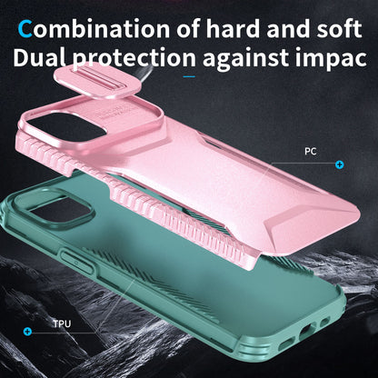 iPhone 13 Phone Case with Sliding Camshield | Military-Grade TPU & PC Protective Anti-Scratch Anti-Skid Cover, Durable Shockproof Design