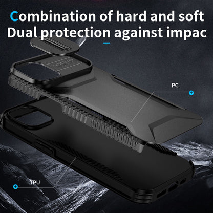 iPhone 14 Phone Case with Sliding Camshield | Military-Grade TPU & PC Protective Anti-Scratch Anti-Skid Cover, Durable Shockproof Design