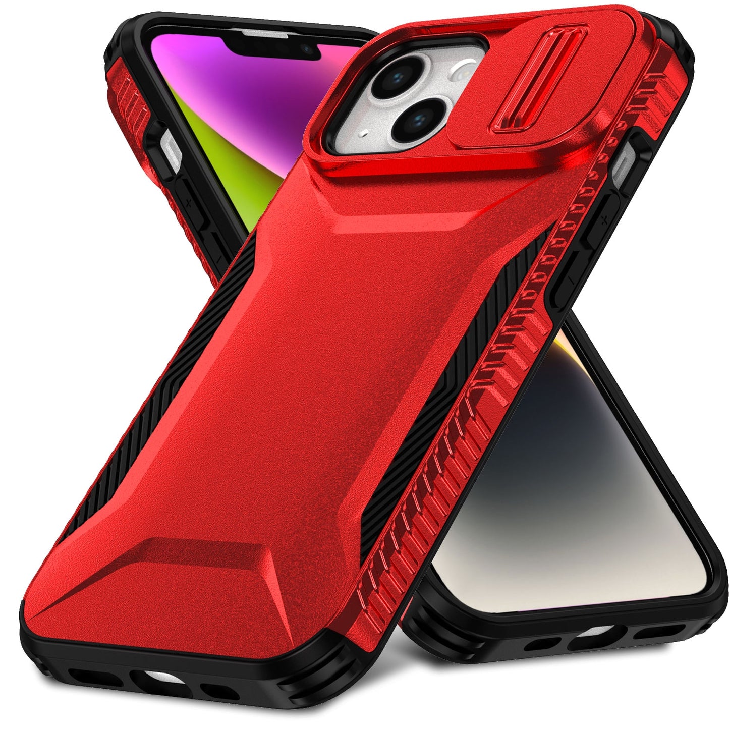 iPhone 14 Phone Case with Sliding Camshield | Military-Grade TPU & PC Protective Anti-Scratch Anti-Skid Cover, Durable Shockproof Design