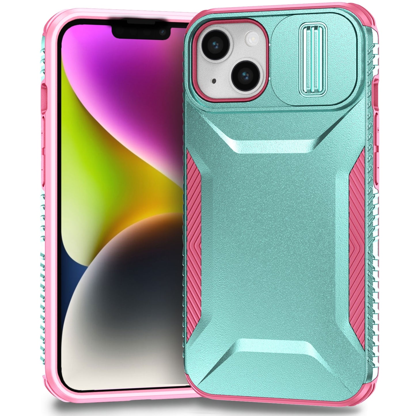 iPhone 13 Phone Case with Sliding Camshield | Military-Grade TPU & PC Protective Anti-Scratch Anti-Skid Cover, Durable Shockproof Design