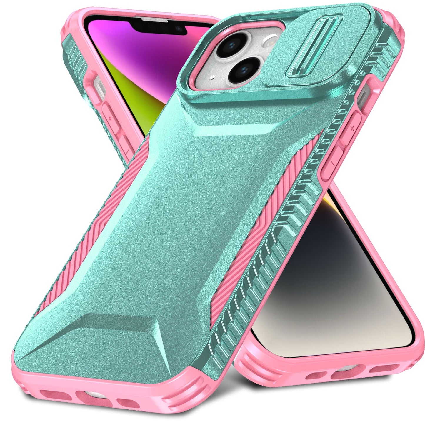 iPhone 13 Phone Case with Sliding Camshield | Military-Grade TPU & PC Protective Anti-Scratch Anti-Skid Cover, Durable Shockproof Design