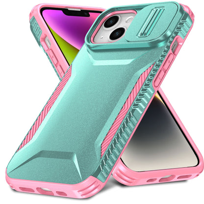 iPhone 14 Phone Case with Sliding Camshield | Military-Grade TPU & PC Protective Anti-Scratch Anti-Skid Cover, Durable Shockproof Design