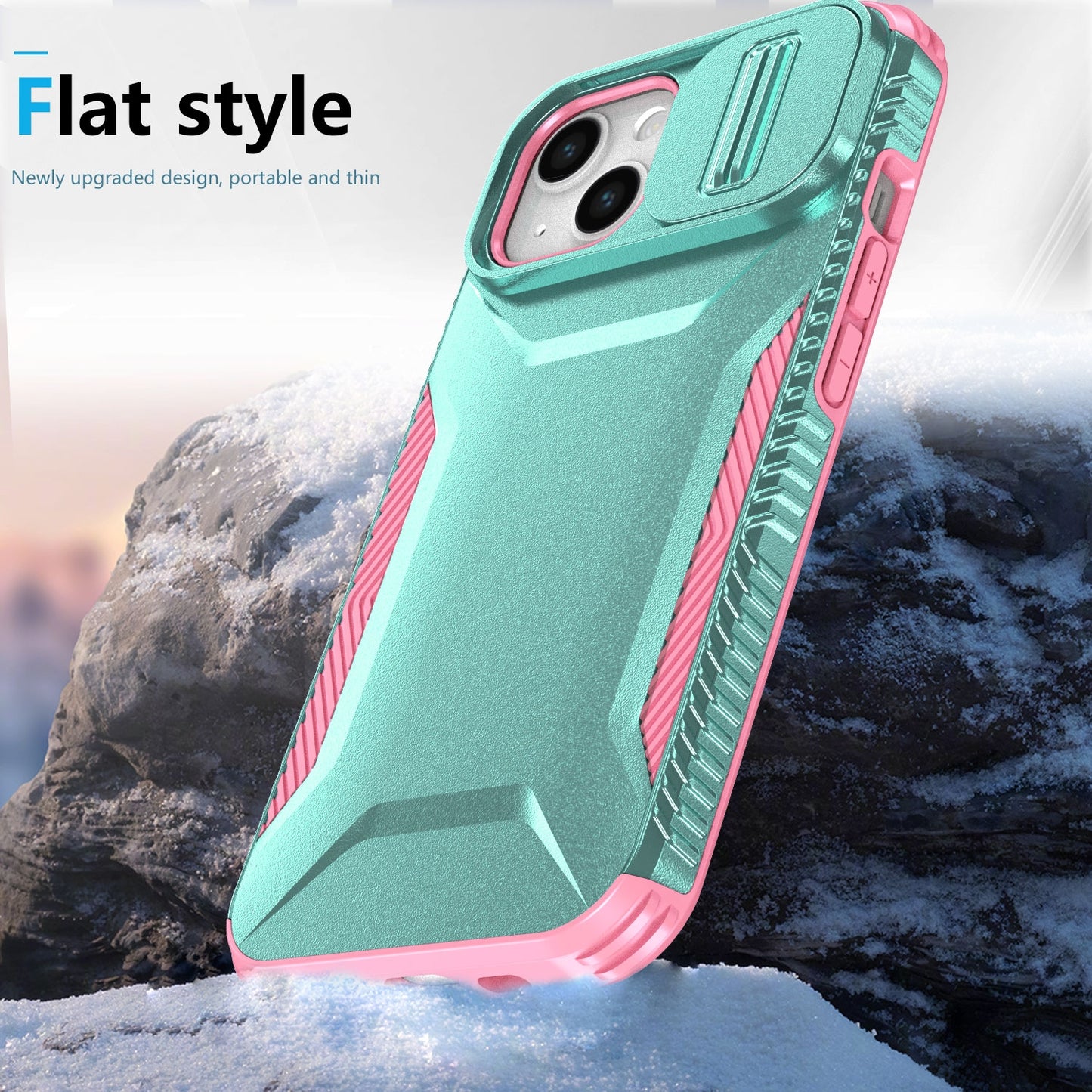 iPhone 13 Phone Case with Sliding Camshield | Military-Grade TPU & PC Protective Anti-Scratch Anti-Skid Cover, Durable Shockproof Design