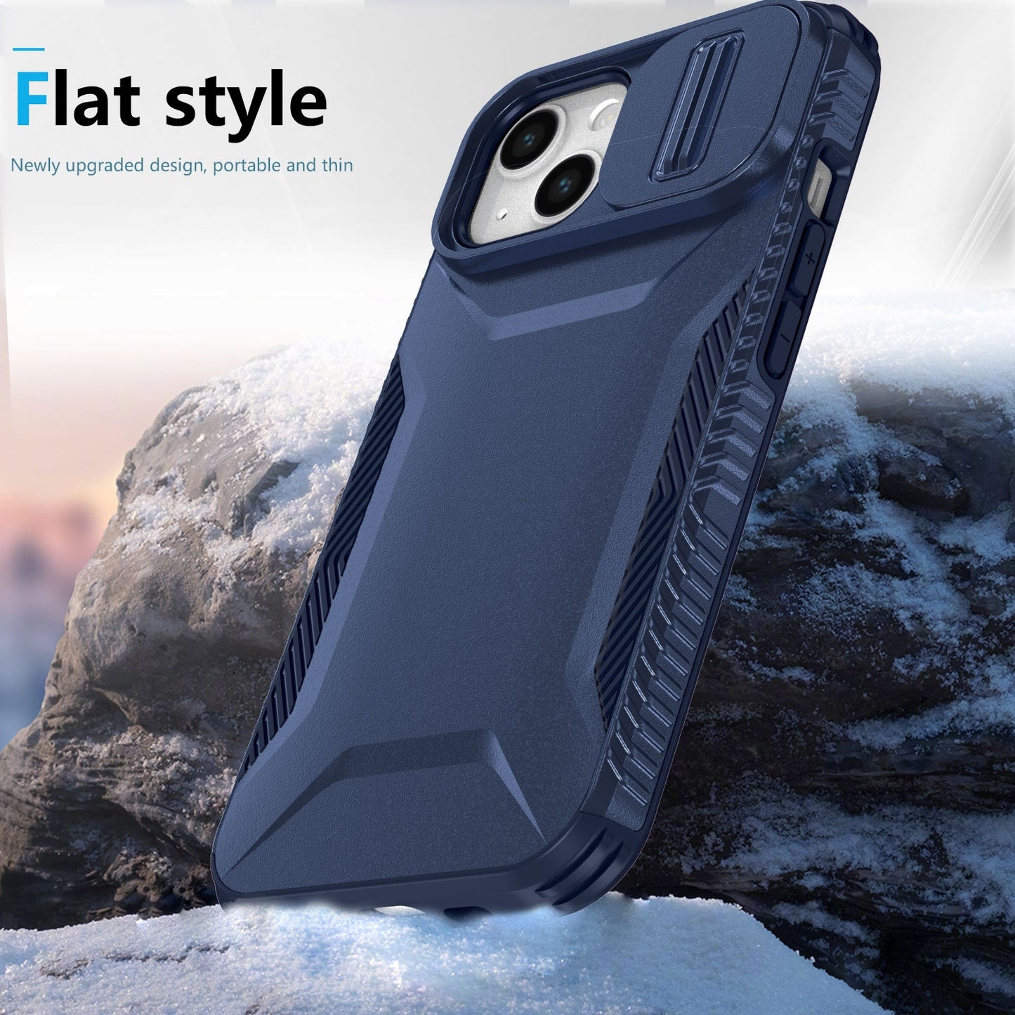 iPhone 13 Phone Case with Sliding Camshield | Military-Grade TPU & PC Protective Anti-Scratch Anti-Skid Cover, Durable Shockproof Design