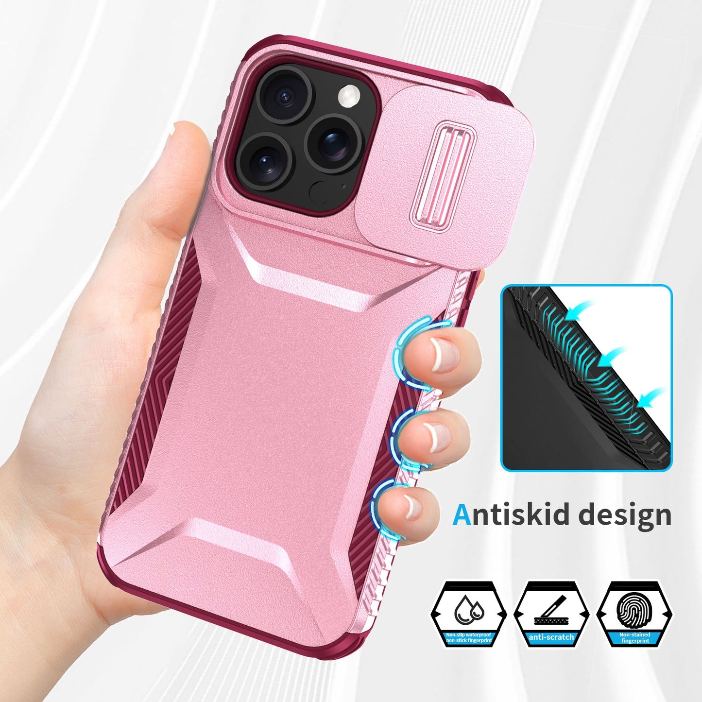 iPhone 13 Pro Phone Case with Sliding Camshield | Military-Grade TPU & PC Protective Anti-Scratch Anti-Skid Cover, Durable Shockproof Design