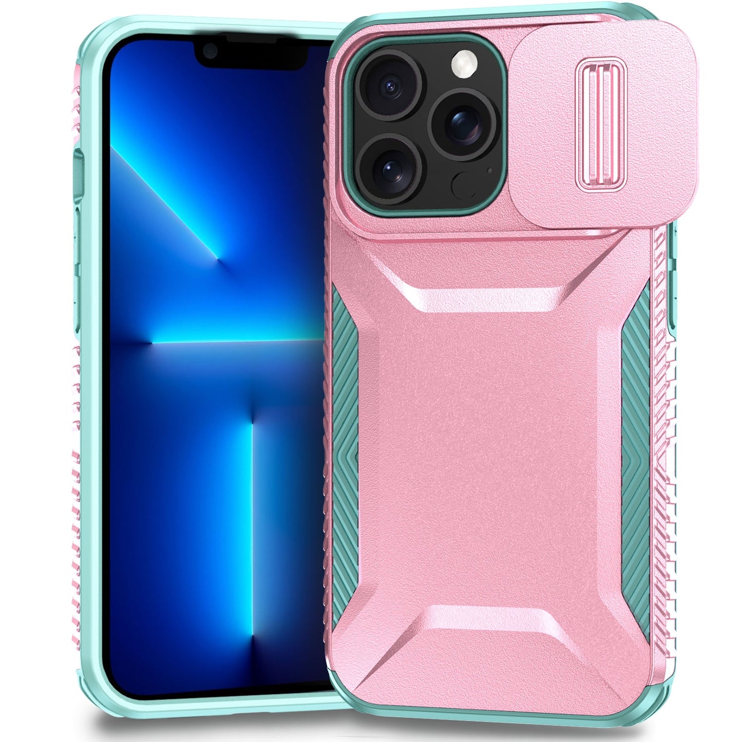 iPhone 13 Pro Max Phone Case with Sliding Camshield | Military-Grade TPU & PC Protective Anti-Scratch Anti-Skid Cover, Durable Shockproof Design