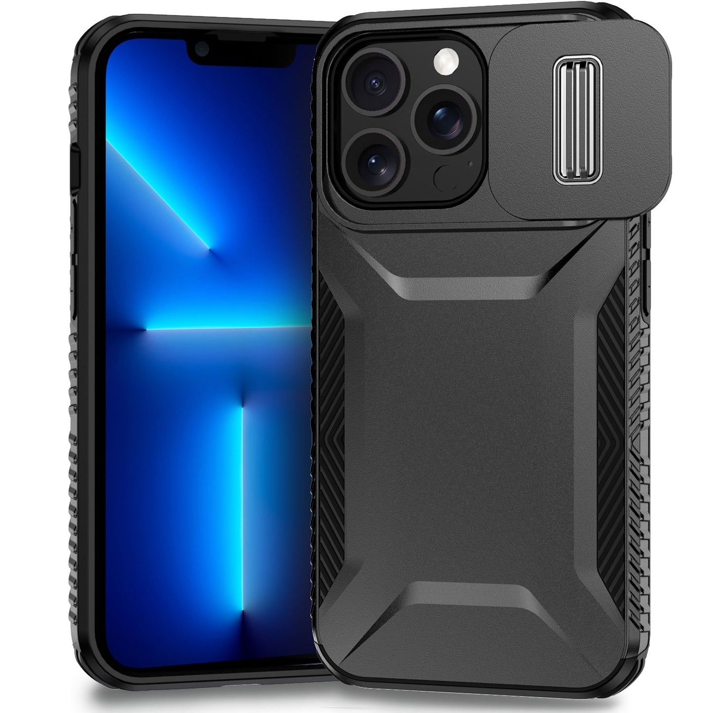 iPhone 13 Pro Max Phone Case with Sliding Camshield | Military-Grade TPU & PC Protective Anti-Scratch Anti-Skid Cover, Durable Shockproof Design