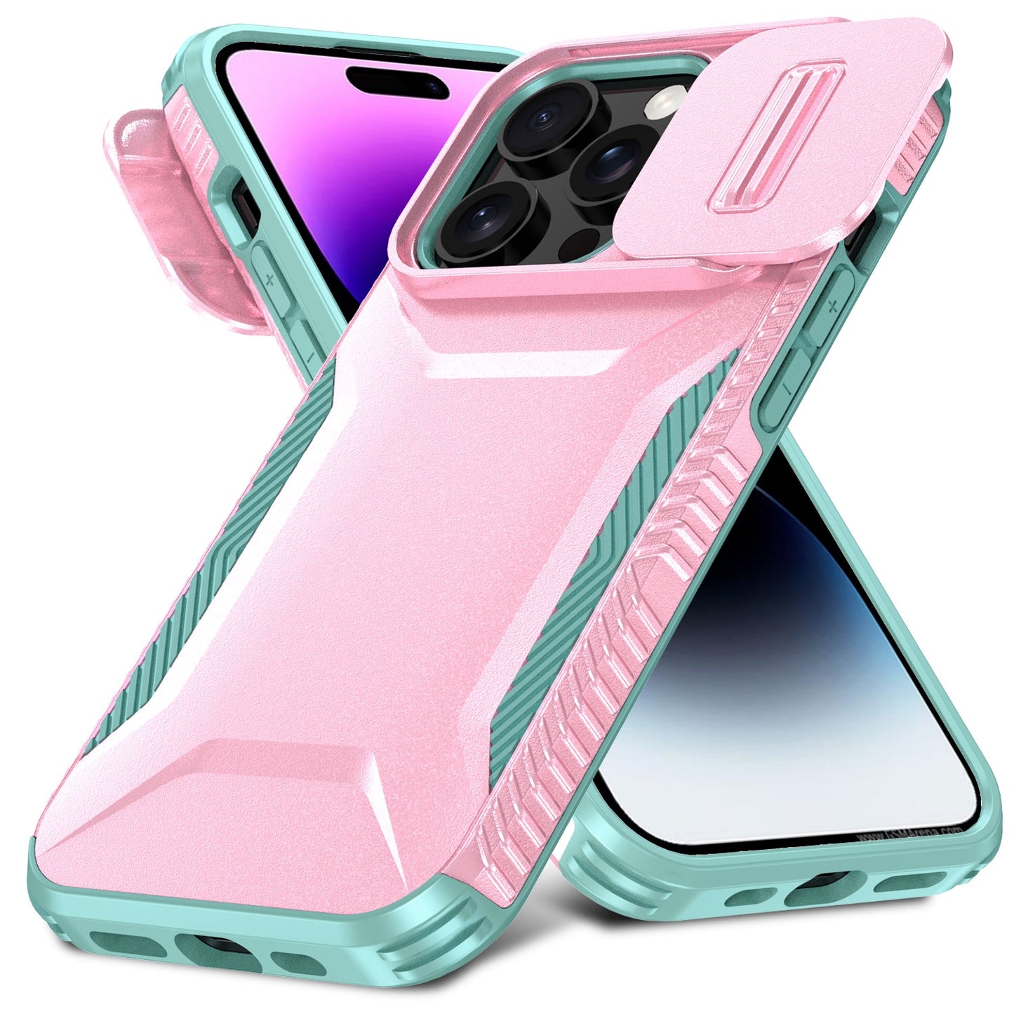 iPhone 14 Pro Phone Case with Sliding Camshield | Military-Grade TPU & PC Protective Anti-Scratch Anti-Skid Cover, Durable Shockproof Design