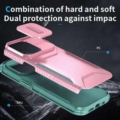 iPhone 14 Pro Phone Case with Sliding Camshield | Military-Grade TPU & PC Protective Anti-Scratch Anti-Skid Cover, Durable Shockproof Design
