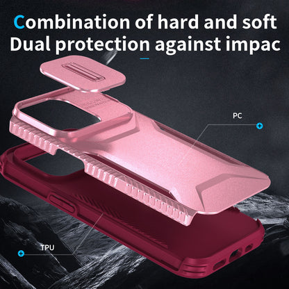 iPhone 14 Pro Phone Case with Sliding Camshield | Military-Grade TPU & PC Protective Anti-Scratch Anti-Skid Cover, Durable Shockproof Design