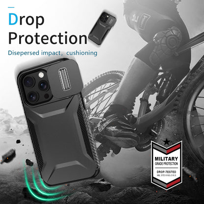 iPhone 14 Pro Phone Case with Sliding Camshield | Military-Grade TPU & PC Protective Anti-Scratch Anti-Skid Cover, Durable Shockproof Design
